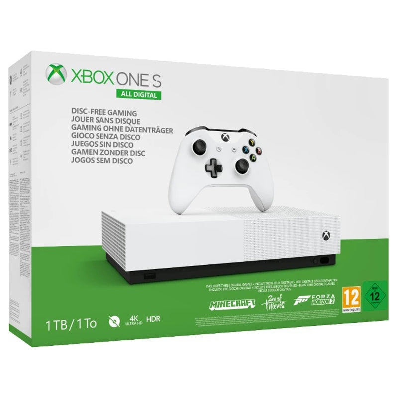 Xbox One S 1TB All-Digital Edition Bundle - Spielkonsole - Weiss (inklusive Sea of Thieves, Minecraft, Forza Horizon 3)