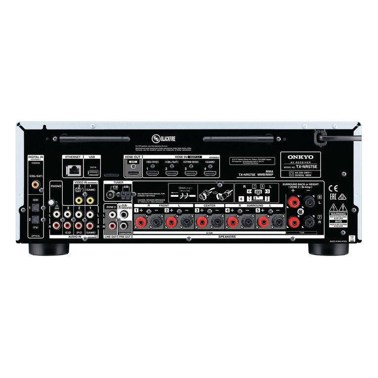 Onkyo TX-NR575E-S - 7.2-Kanal-AV-Netzwerk-Receiver (silber) (2x 135 W, LAN, WLAN, Bluetooth)